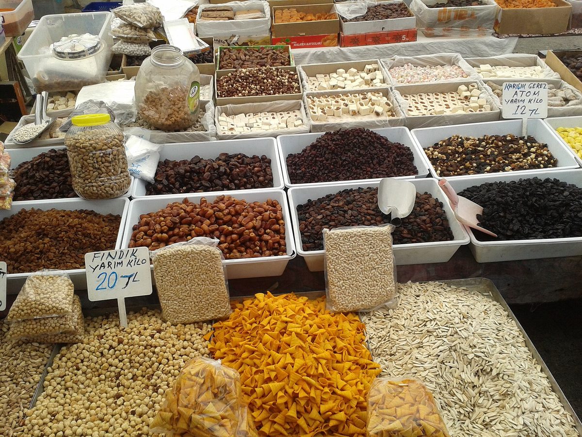 A stall of Turkish delight, dried fruit and nuts