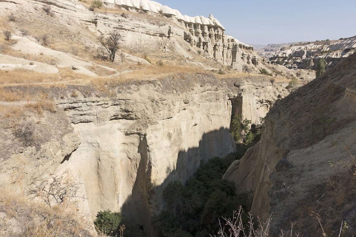 The cliffs of Pigeon Valley, pitted with rock-cut dovecotes